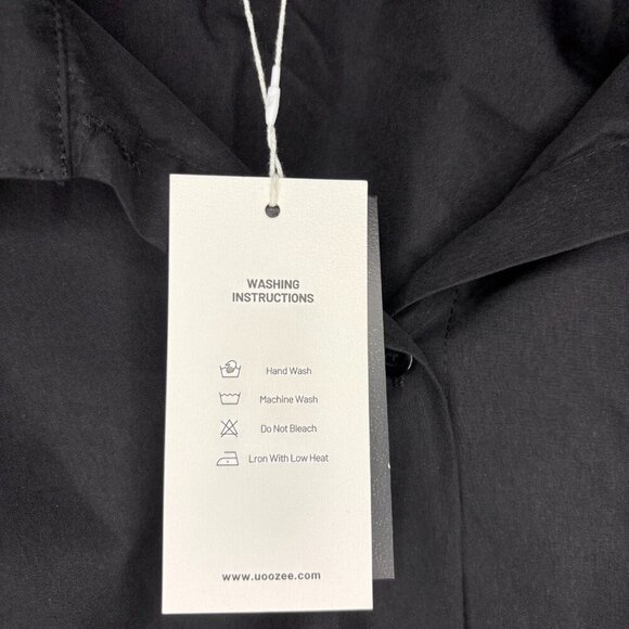 UOOZEE NEW Outerwear Women L Button Up Black Lightweight Long Sleeve Neck Wrap - Picture 2 of 8